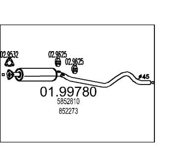 Střední tlumič výfuku MTS 01.99780