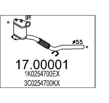 Filtr pevnych castic, vyfukovy system MTS 17.00001