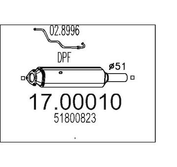 Filtr pevnych castic, vyfukovy system MTS 17.00010