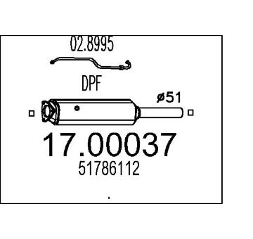 Filtr pevnych castic, vyfukovy system MTS 17.00037