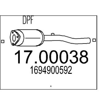 Filtr pevnych castic, vyfukovy system MTS 17.00038