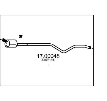 Filtr pevnych castic, vyfukovy system MTS 17.00048