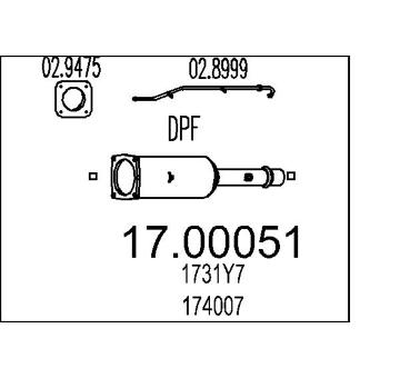 Filtr pevnych castic, vyfukovy system MTS 17.00051