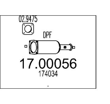 Filtr pevnych castic, vyfukovy system MTS 17.00056