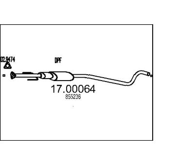 Filtr pevnych castic, vyfukovy system MTS 17.00064