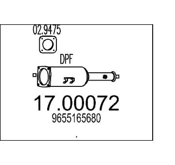 Filtr pevnych castic, vyfukovy system MTS 17.00072