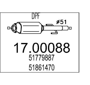 Filtr pevnych castic, vyfukovy system MTS 17.00088