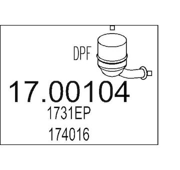 Filtr pevnych castic, vyfukovy system MTS 17.00104