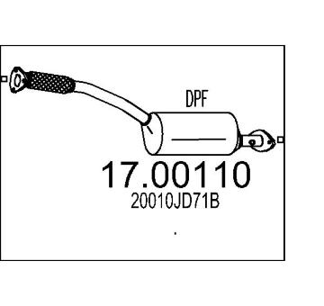 Filtr pevnych castic, vyfukovy system MTS 17.00110