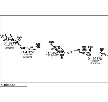 Výfukový systém MTS AUDI99800A007741