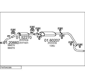 Výfukový systém MTS FIAT04038A002742
