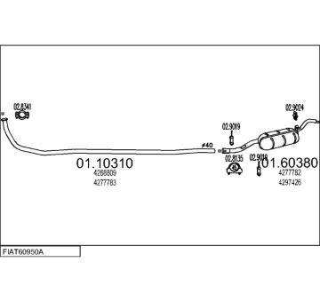 Výfukový systém MTS FIAT60950A002544