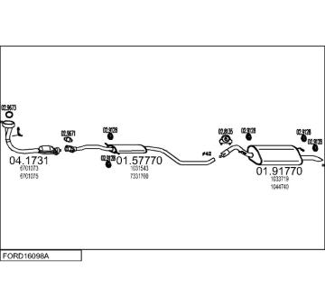 Výfukový systém MTS FORD16098A012446