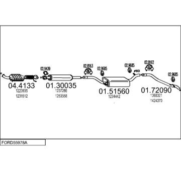 Výfukový systém MTS FORD55978A030405