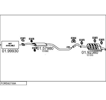 Výfukový systém MTS FORD82750A001100
