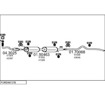 Výfukový systém MTS FORD99727B131523