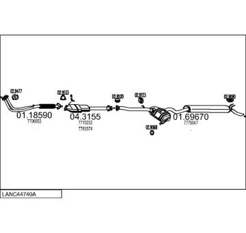 Výfukový systém MTS LANC44740A002696