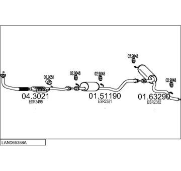 Výfukový systém MTS LAND65388A005337