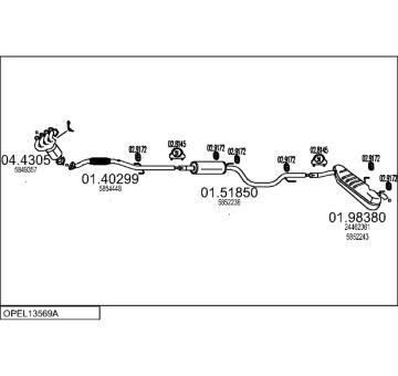Výfukový systém MTS OPEL13569A019361