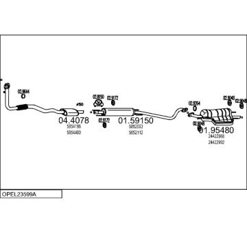 Výfukový systém MTS OPEL23599A008994