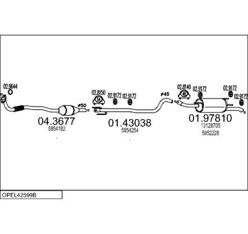 Výfukový systém MTS OPEL42599B014182