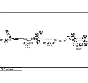 Výfukový systém MTS OPEL44968A132775