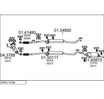 Výfukový systém MTS OPEL71579A017695