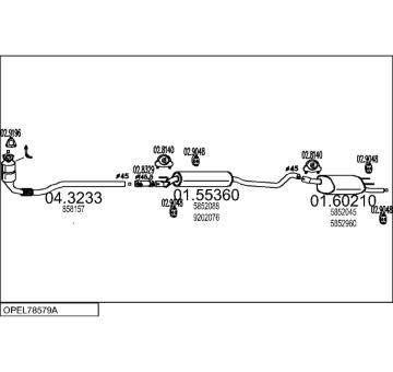 Výfukový systém MTS OPEL78579A009012