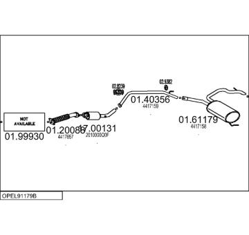 Výfukový systém MTS OPEL91179B024435