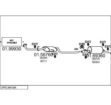 Výfukový systém MTS OPEL98438A009007