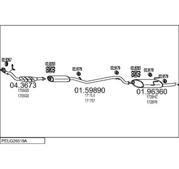 Výfukový systém MTS PEUG26519A007866