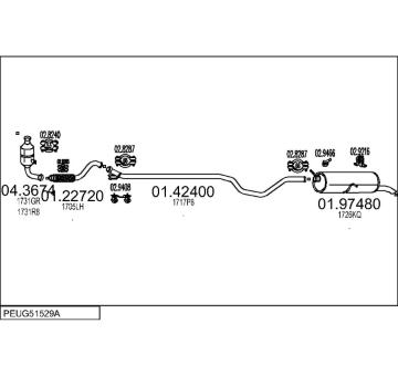 Výfukový systém MTS PEUG51529A016545