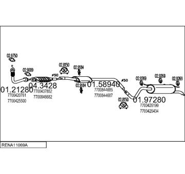 Výfukový systém MTS RENA11069A015111