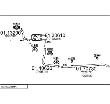 Výfukový systém MTS RENA22680A001974