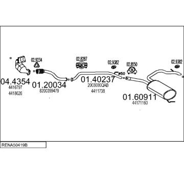 Výfukový systém MTS RENA50419B019864