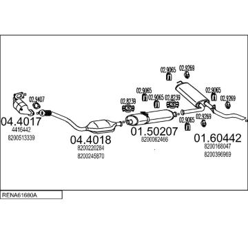 Výfukový systém MTS RENA61680A015603