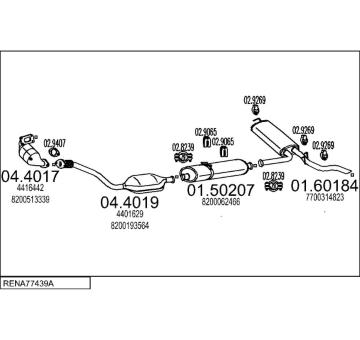 Výfukový systém MTS RENA77439A015603