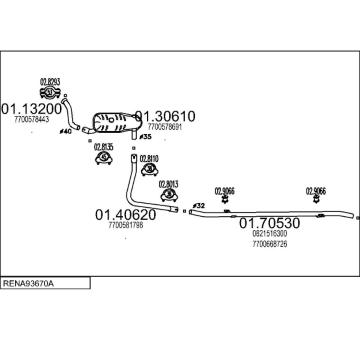 Výfukový systém MTS RENA93670A001974