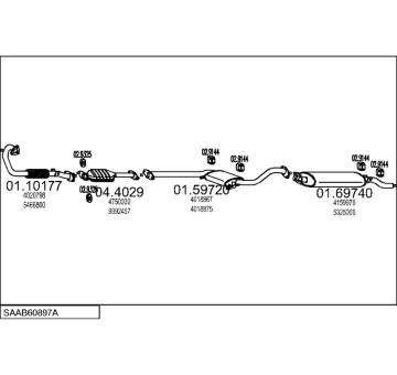 Výfukový systém MTS SAAB60897A003013