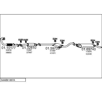 Výfukový systém MTS SAAB61897A003013