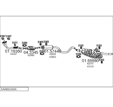 Výfukový systém MTS SAAB83358A003966