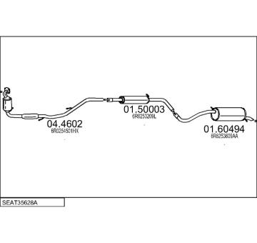 Výfukový systém MTS SEAT35628A033325
