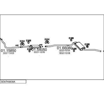 Výfukový systém MTS SEAT40830A002880
