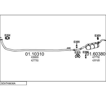 Výfukový systém MTS SEAT48830A017516
