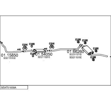 Výfukový systém MTS SEAT51830A002880