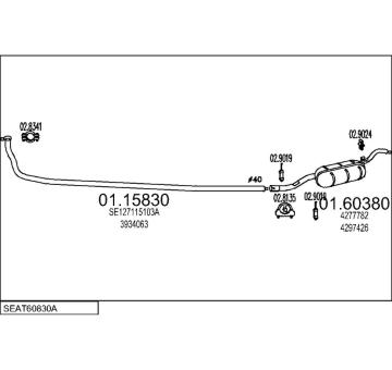 Výfukový systém MTS SEAT60830A008628