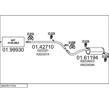 Výfukový systém MTS SEAT67737A032748