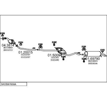 Výfukový systém MTS SKOD87650A016294