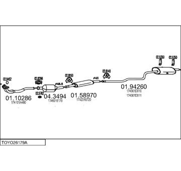 Výfukový systém MTS TOYO26179A008332