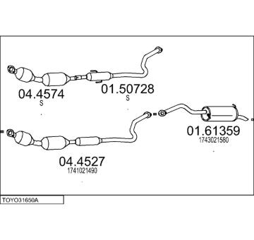 Výfukový systém MTS TOYO31650A017711